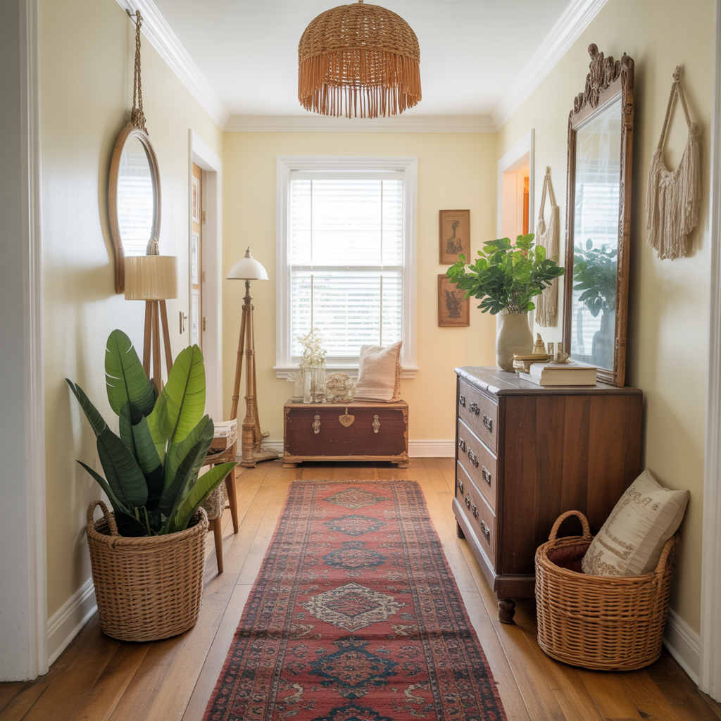 Boho Hallway: 20 Inspiring Ideas to Create a Free-Spirited Entryway 9 Vintage and Thrifted Finds