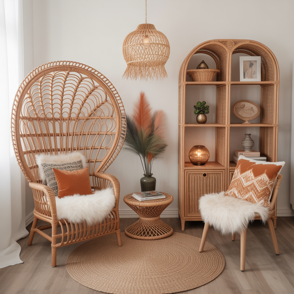 Boho Reading Nook :20 Creative Ideas for Designing Reading Nook 6 Vintage Rattan Retreat