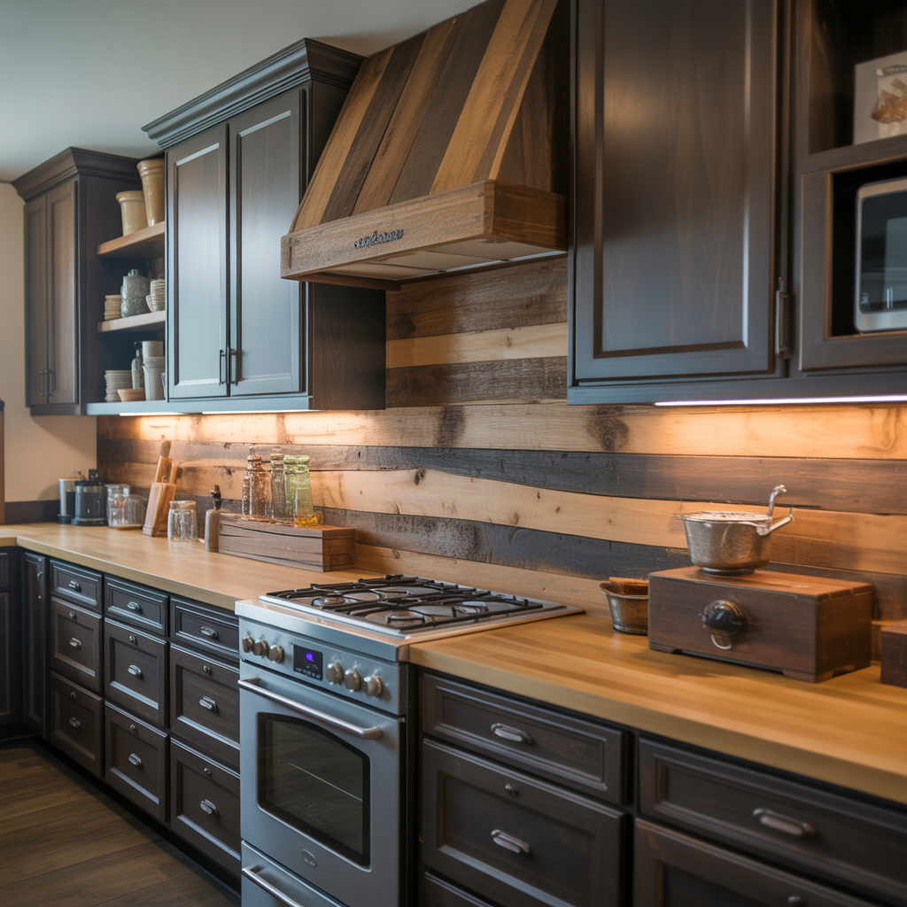Wood Backsplash for Warmth