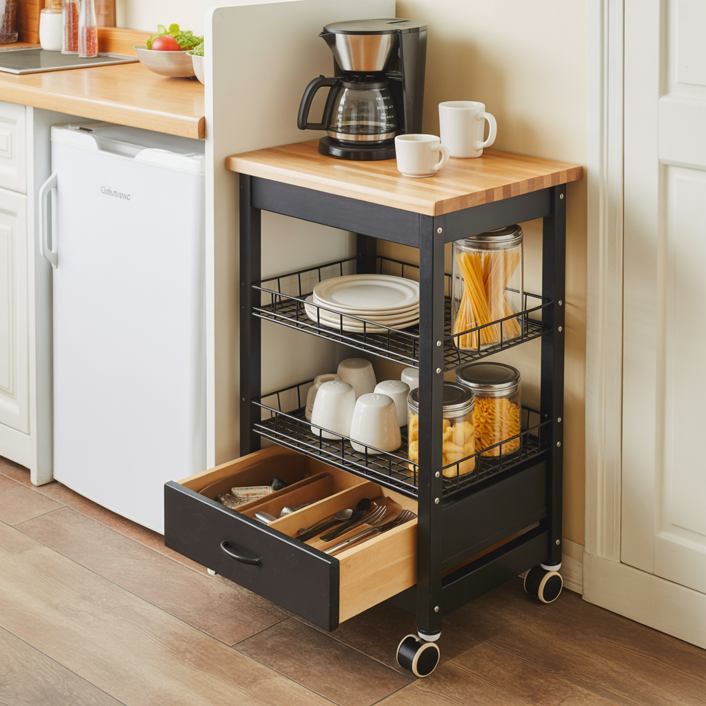 Add a Rolling Kitchen Cart for Flexibility