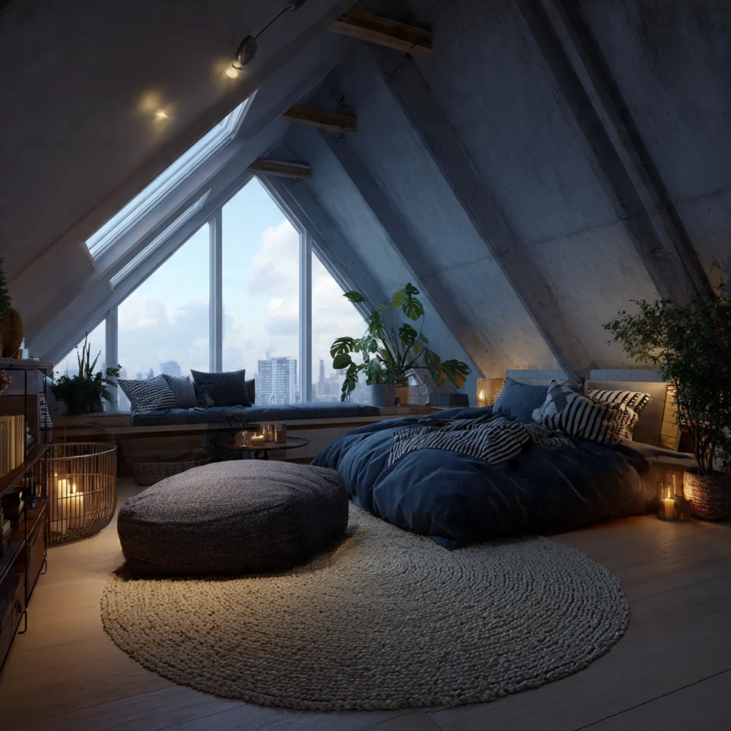 Attic Bedroom with Lounge Vibes