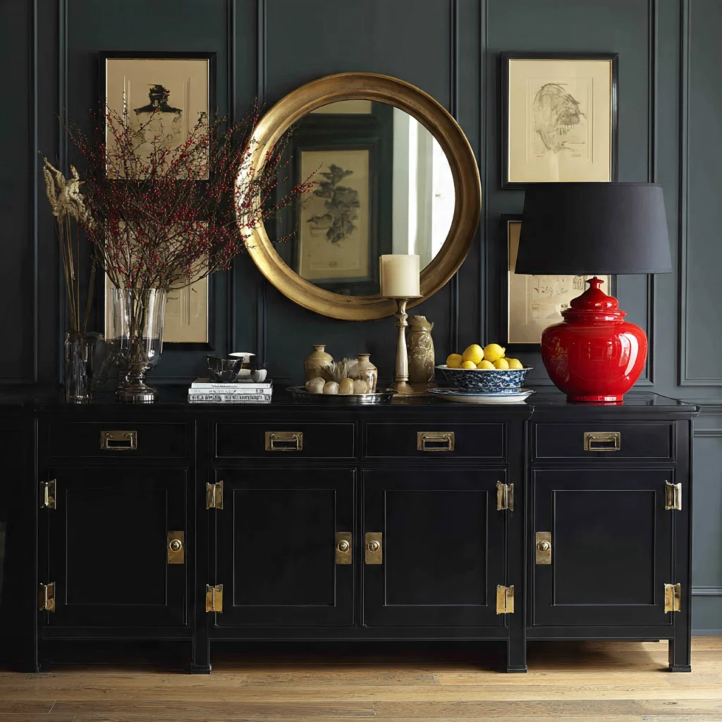Painted Furniture: 20 Creative Ideas to Transform Your Home 13 Black Painted Buffet with Modern Hardware
