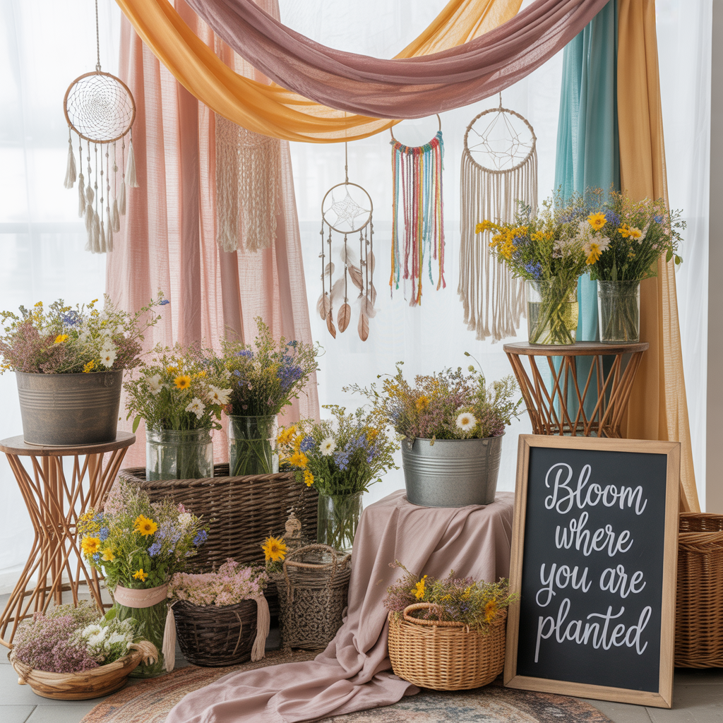 Spring Window Display: 16 Stunning Ideas to Attract Customers and Celebrate the Season 11 Bohemian Floral Dream