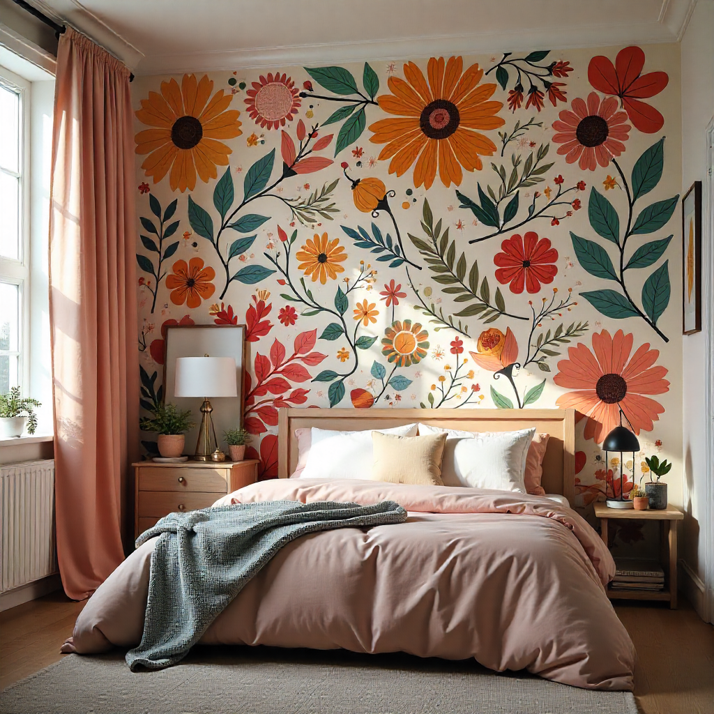Boho Teen Girl Bedroom: 16 dreamy Ideas for a Whimsical, Free-Spirited Space 14 Boho-Inspired Wall Murals or Wallpaper