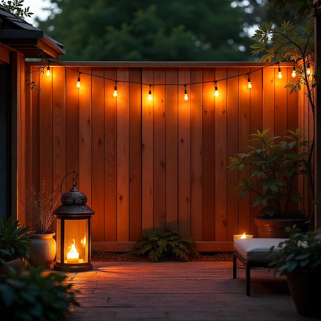 Boho Garden Fence: 14 Stunning Ideas to Bring Free-Spirited Charm to Your Outdoor Space 11 Boho Lighting for Fence Ambiance