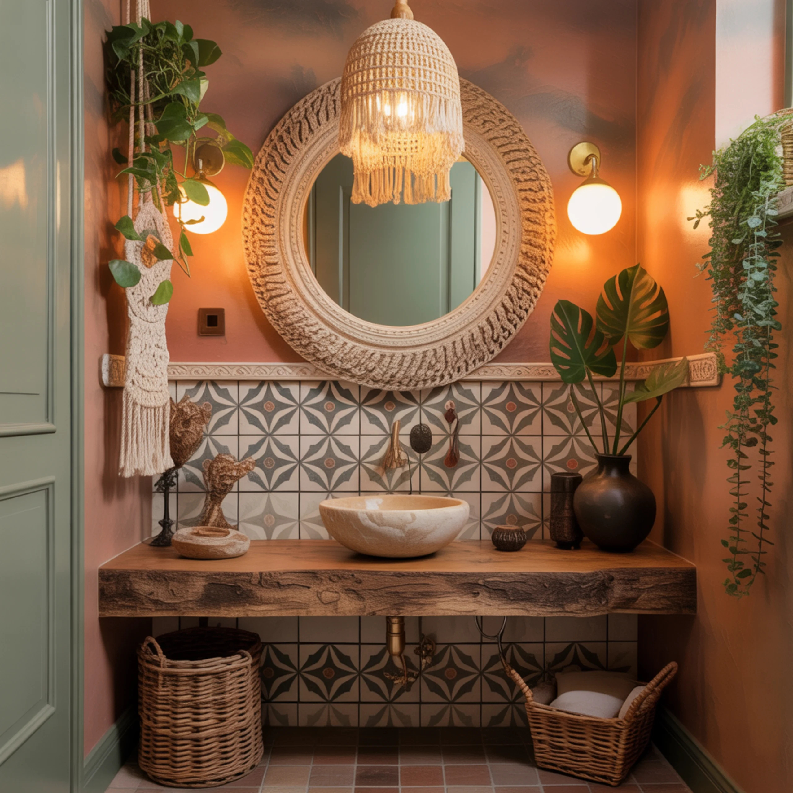 Boho Powder Room