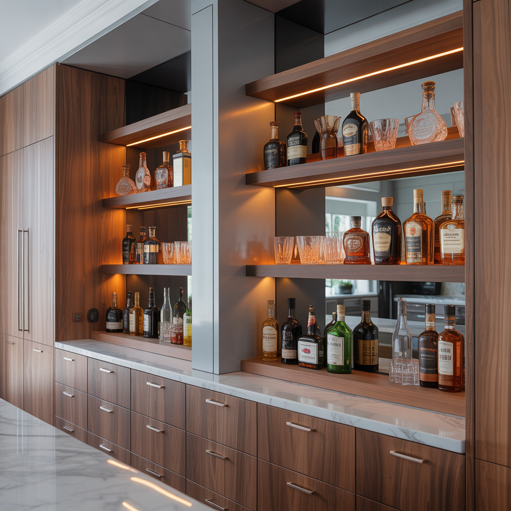 Cabinet-Integrated Shelving