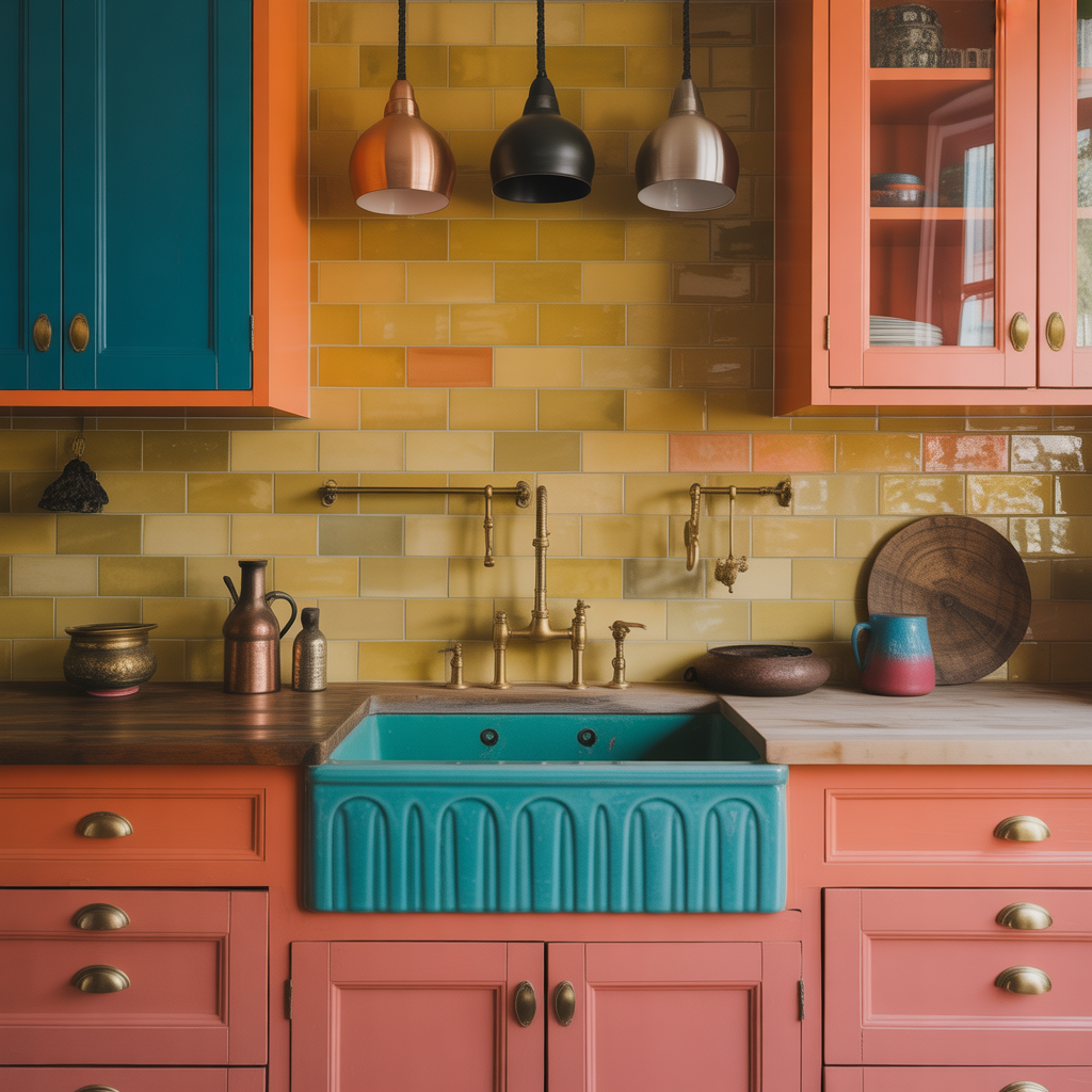 Choose Bold Colors and Mismatched Finishes