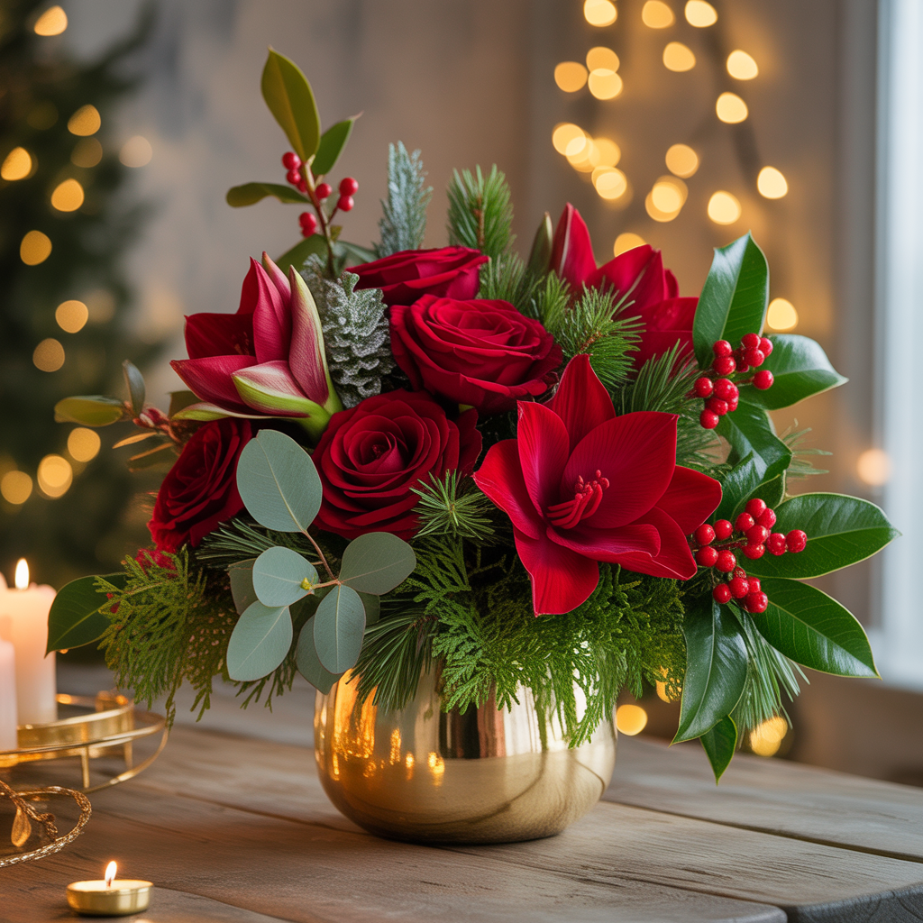 Christmas Centerpieces: 21 Stunning Ideas to Elevate Your Holiday Table 4 Classic Red and Green Arrangement Christmas Centerpieces