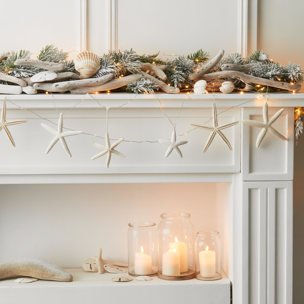 Christmas Mantel: 14 Magical Decorating Ideas to Make Your Fireplace the Star of the Season 14 Coastal Christmas Mantel