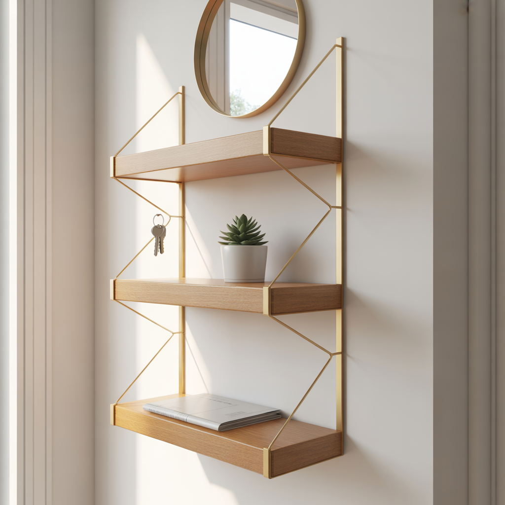 Compact Storage with Floating Shelves
