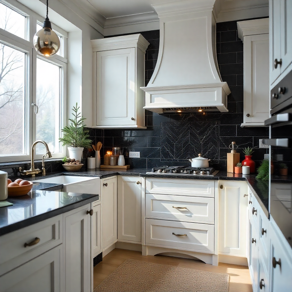 Contrasting Black Tiles for Drama