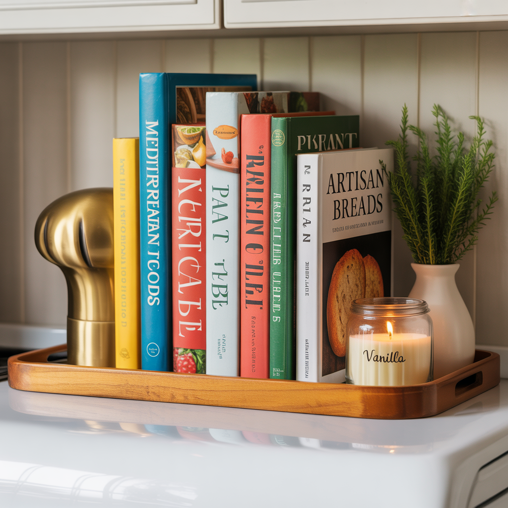 Fridge Top Decor :16 Ideas to Transform an Overlooked Space 4 Cookbook Display for Culinary Inspiration