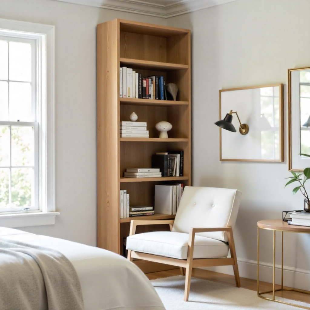 Corner Bedroom Bookshelves for Unused Spaces