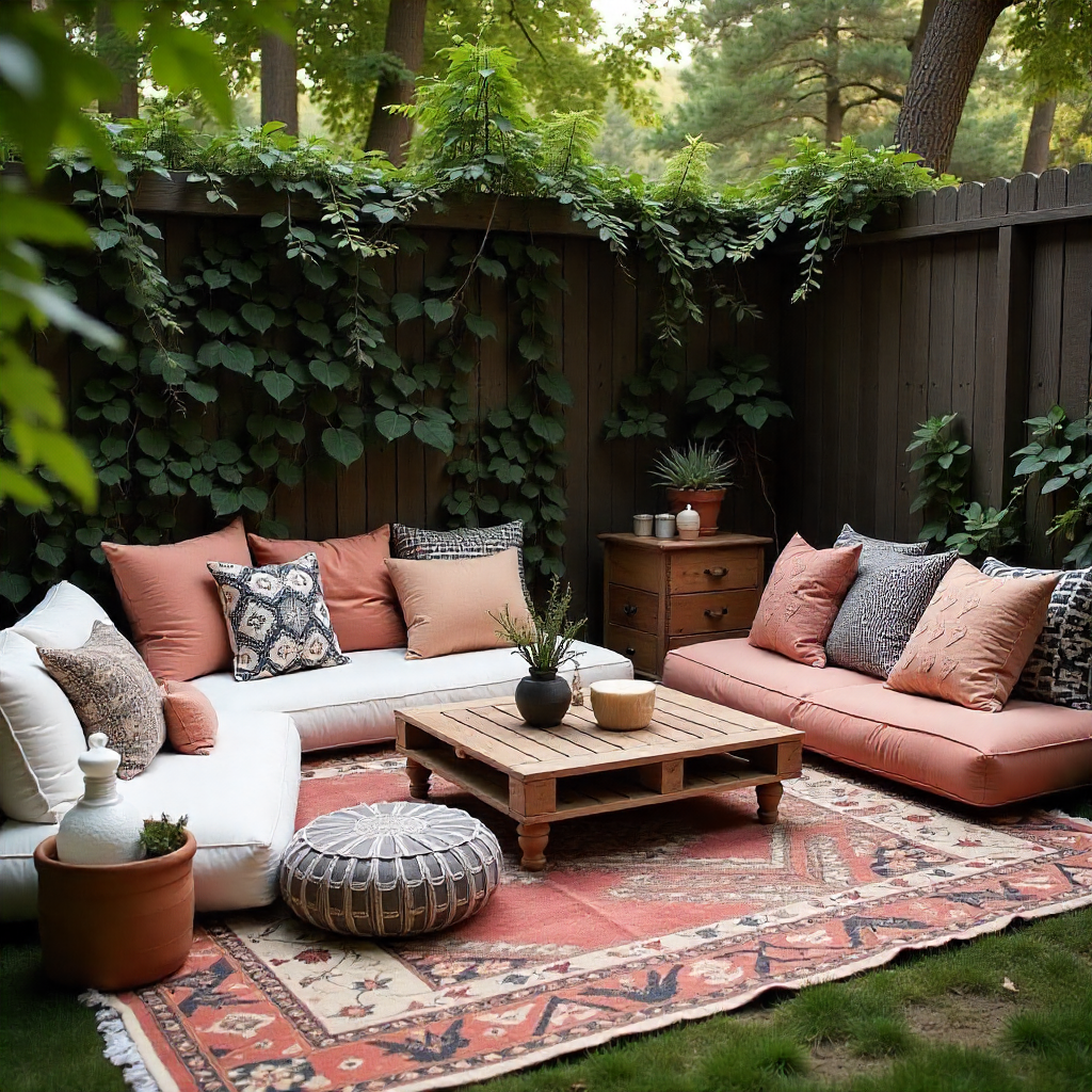 Create a Cozy Lounge Area with Layered Rugs and Cushions