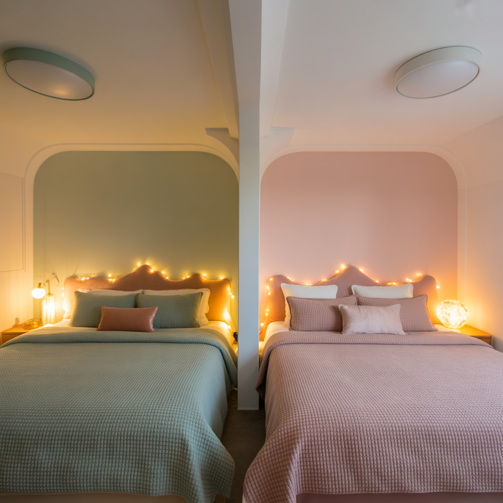 Small Shared Bedroom : 15 Creative Ways to Maximize Space and Style 5 Creative Use of Color and Lighting