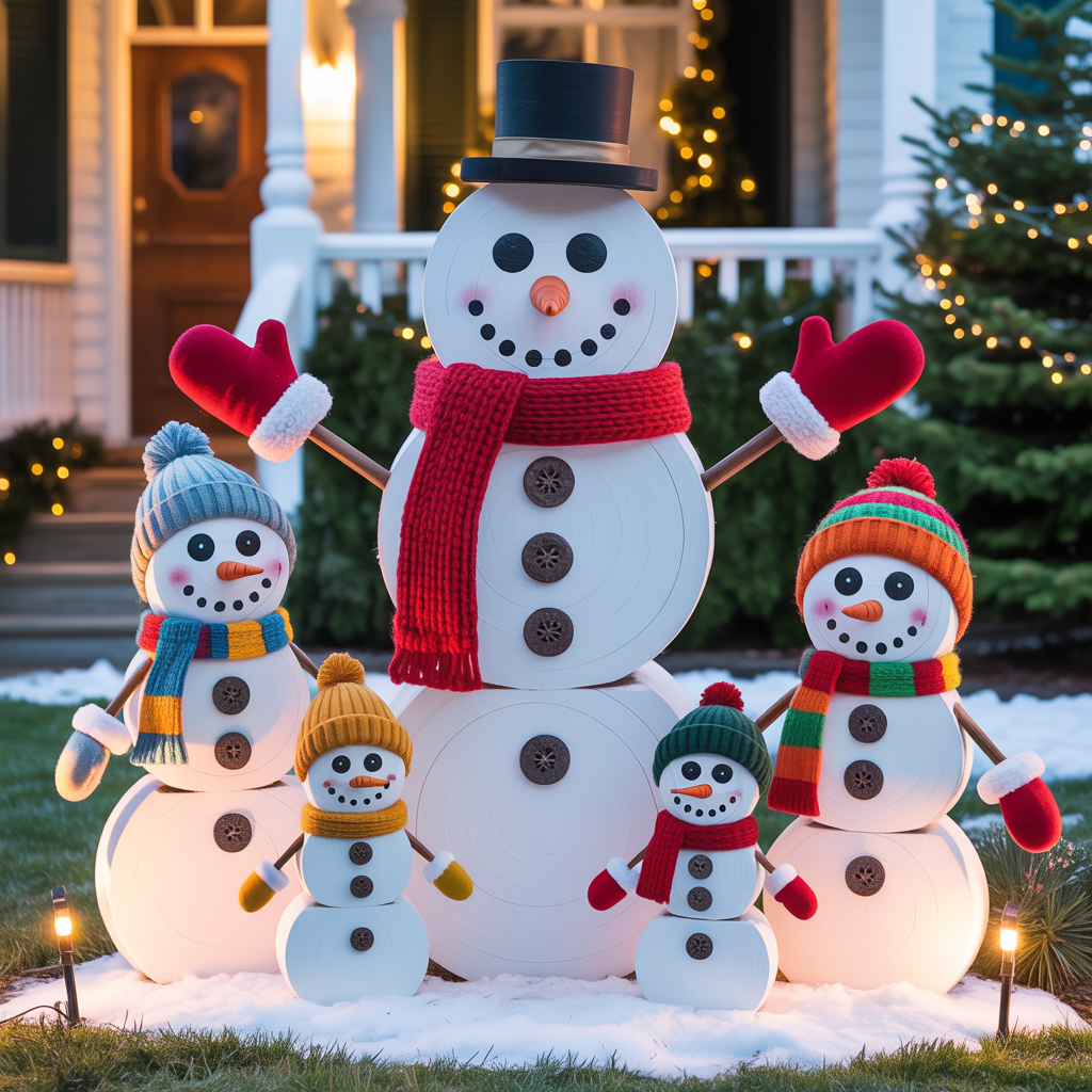 DIY Snowman Family Display