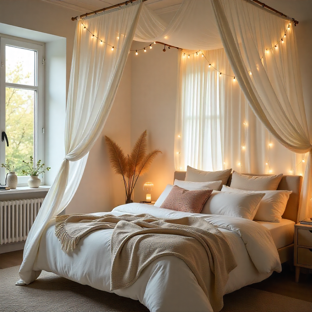Boho Teen Girl Bedroom: 16 dreamy Ideas for a Whimsical, Free-Spirited Space 4 Dreamy Canopy Bed or Draped Curtains