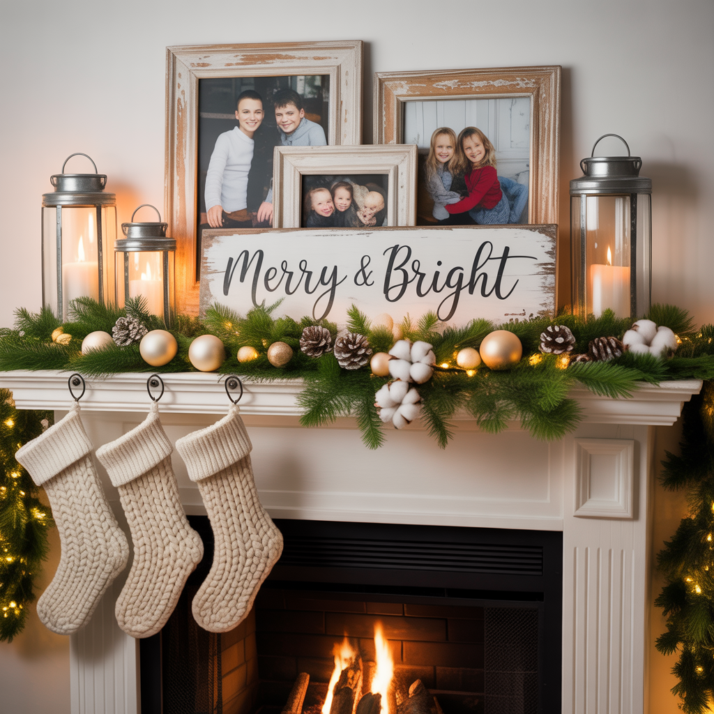 Christmas Mantel: 14 Magical Decorating Ideas to Make Your Fireplace the Star of the Season 7 Farmhouse Cozy Mantel