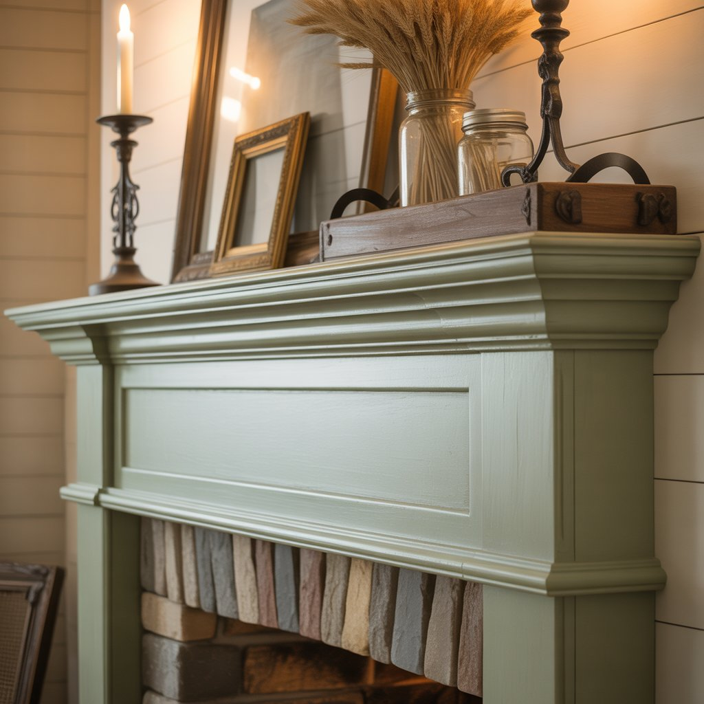 Farmhouse Mantel with Painted Finish