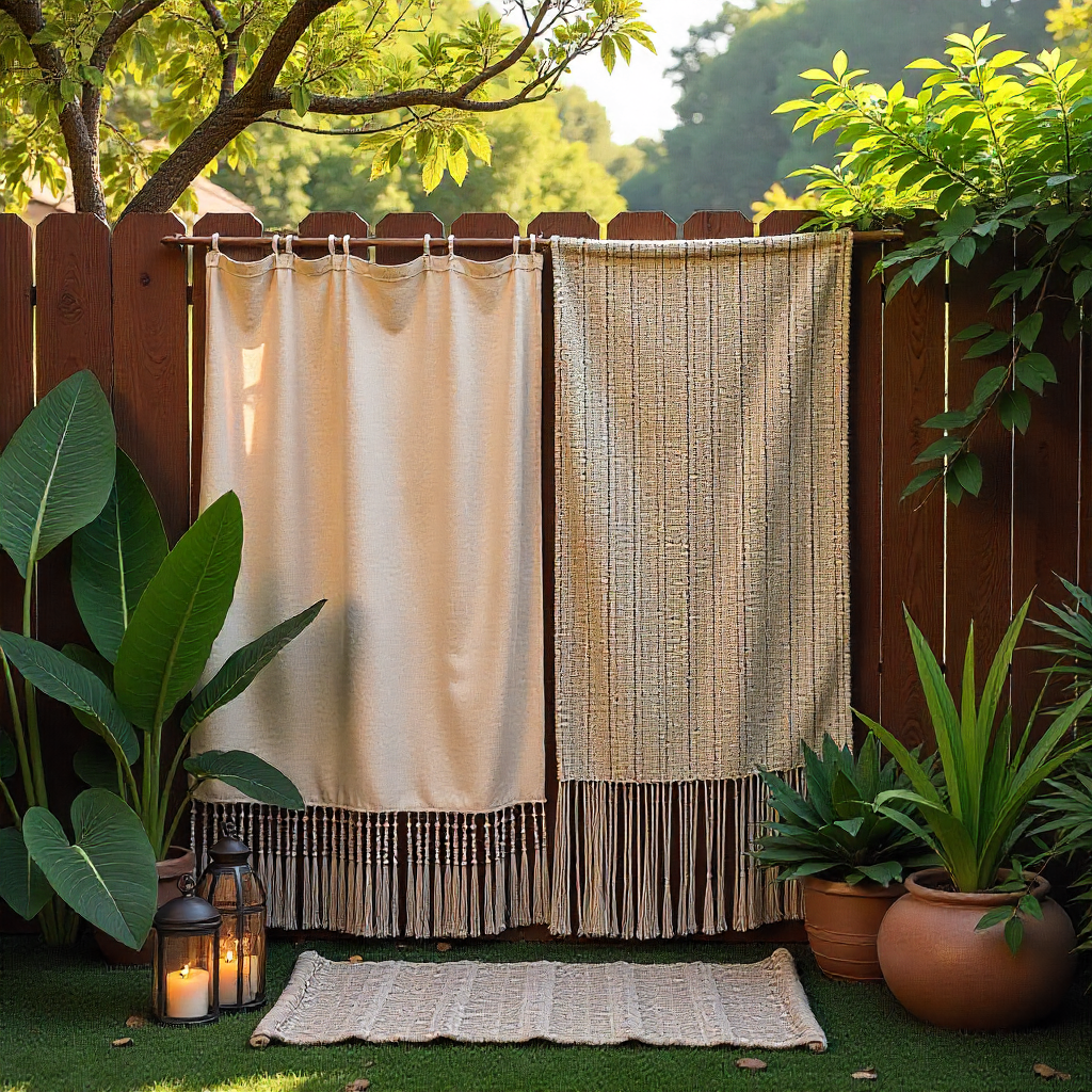 Boho Garden Fence: 14 Stunning Ideas to Bring Free-Spirited Charm to Your Outdoor Space 13 Fence with Textile and Bead Curtains