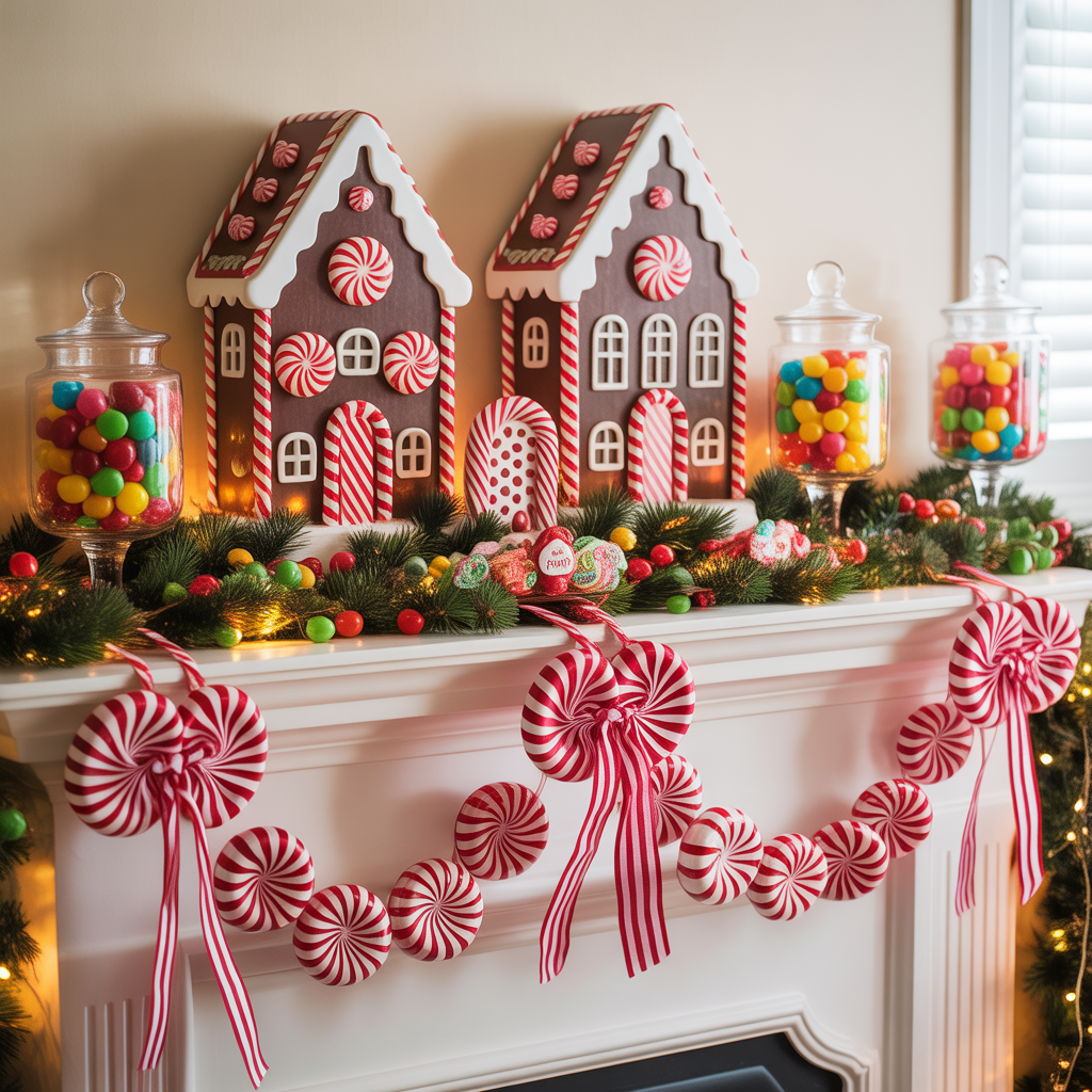 Christmas Mantel: 14 Magical Decorating Ideas to Make Your Fireplace the Star of the Season 13 Gingerbread & Candyland Mantel