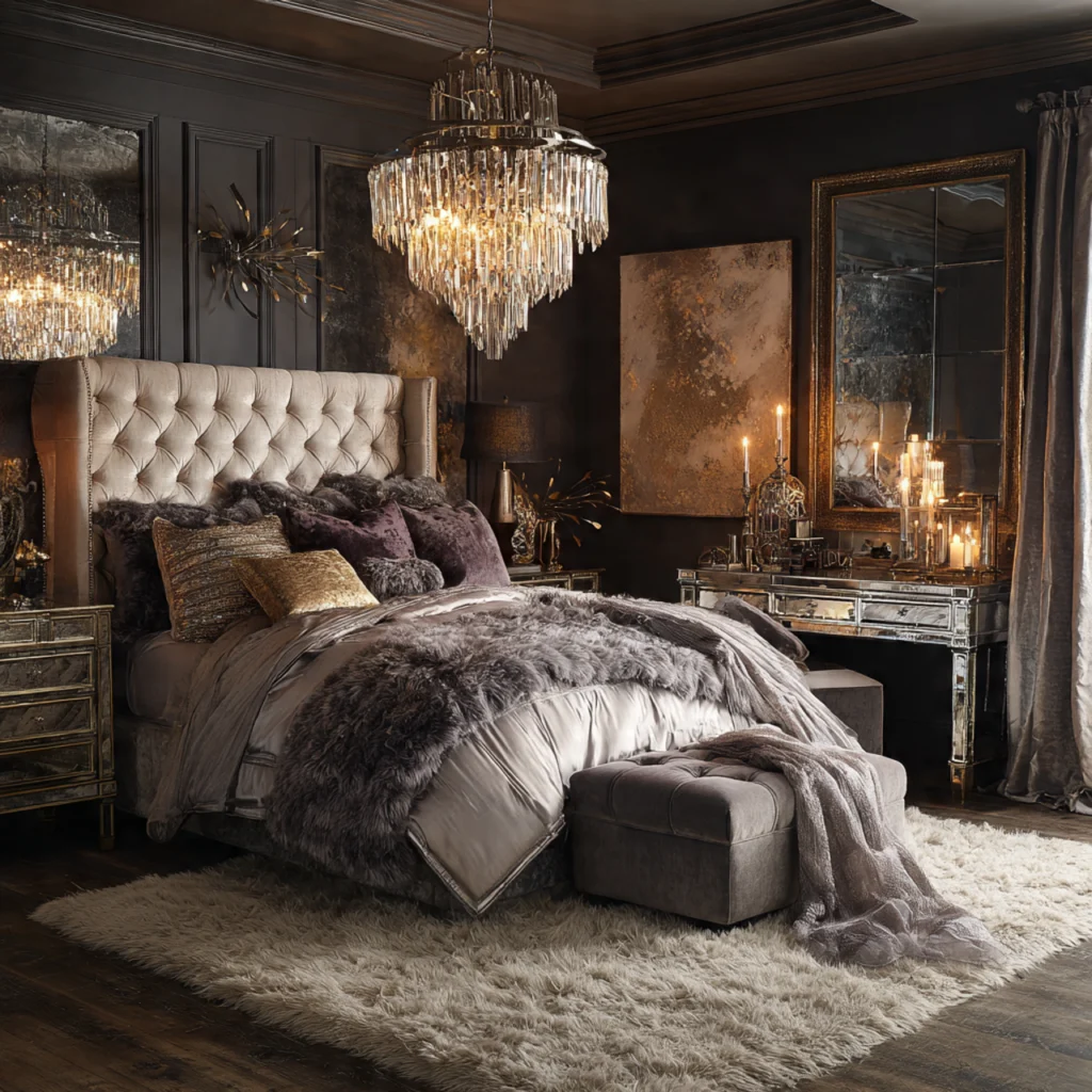 Glamorous Attic with Luxe Touches