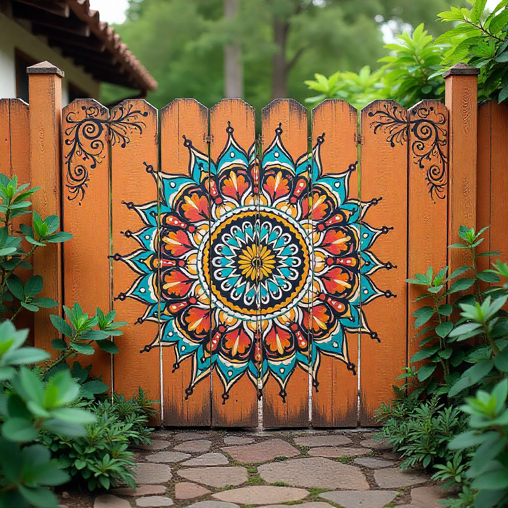 Boho Garden Fence: 14 Stunning Ideas to Bring Free-Spirited Charm to Your Outdoor Space 5 Hand-Painted Boho Patterns