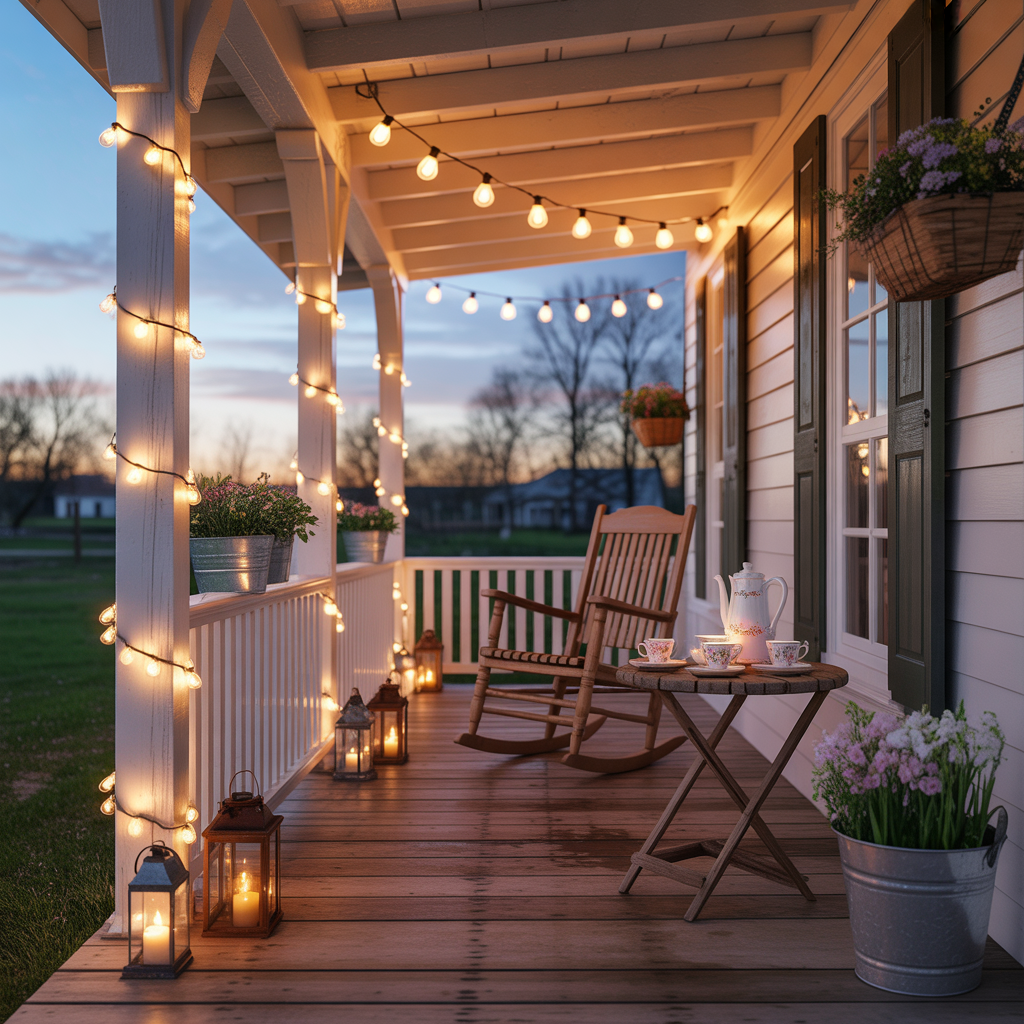 Hang String Lights for Evening Charm