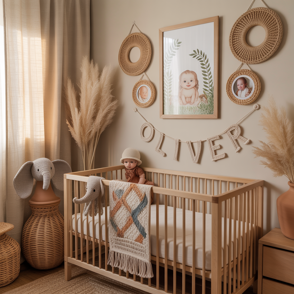 Boy Boho Nursery: 15 Dreamy Ideas for a Serene and Stylish Space 11 Layered Rugs for Comfort and Character