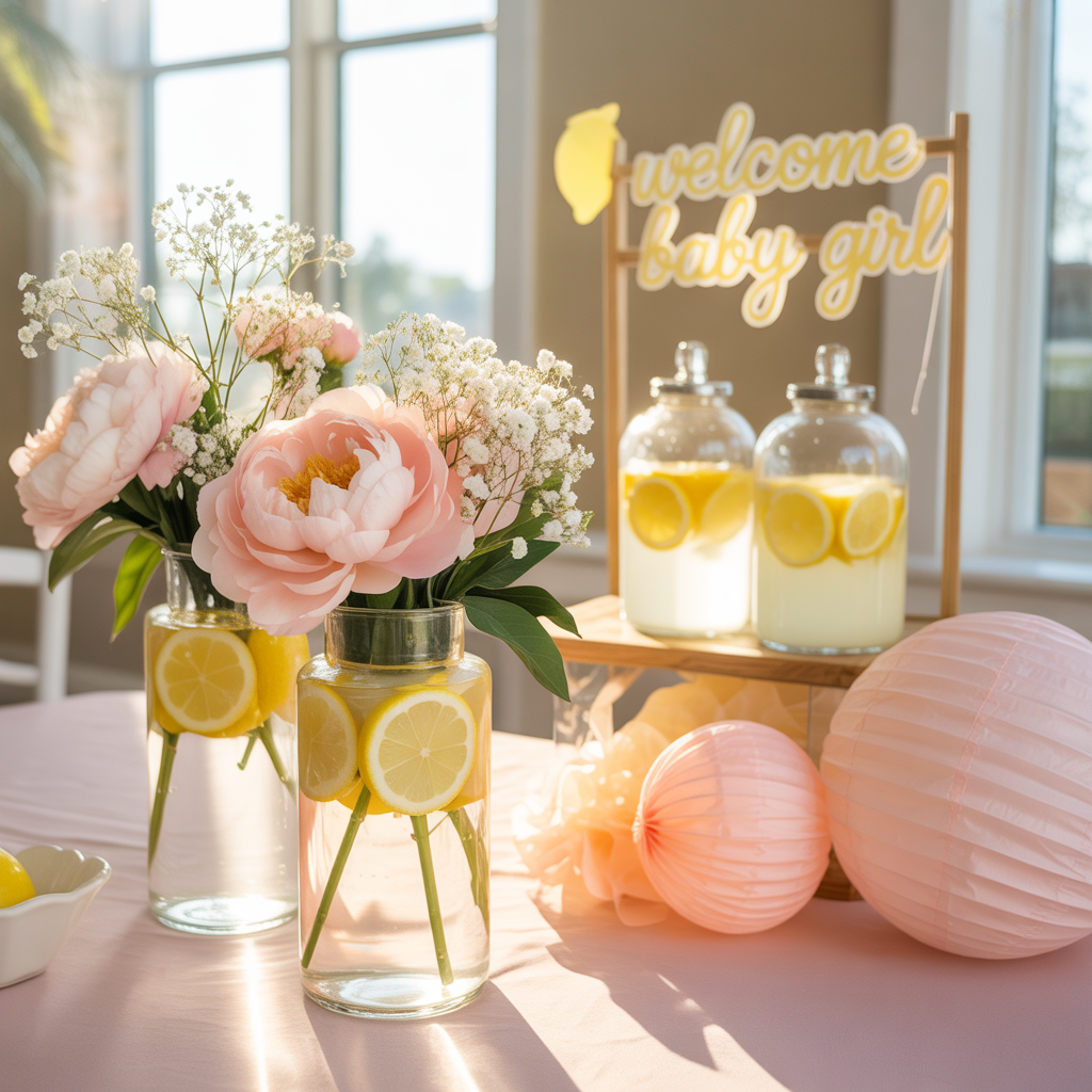 Lemon and Blush Décor
