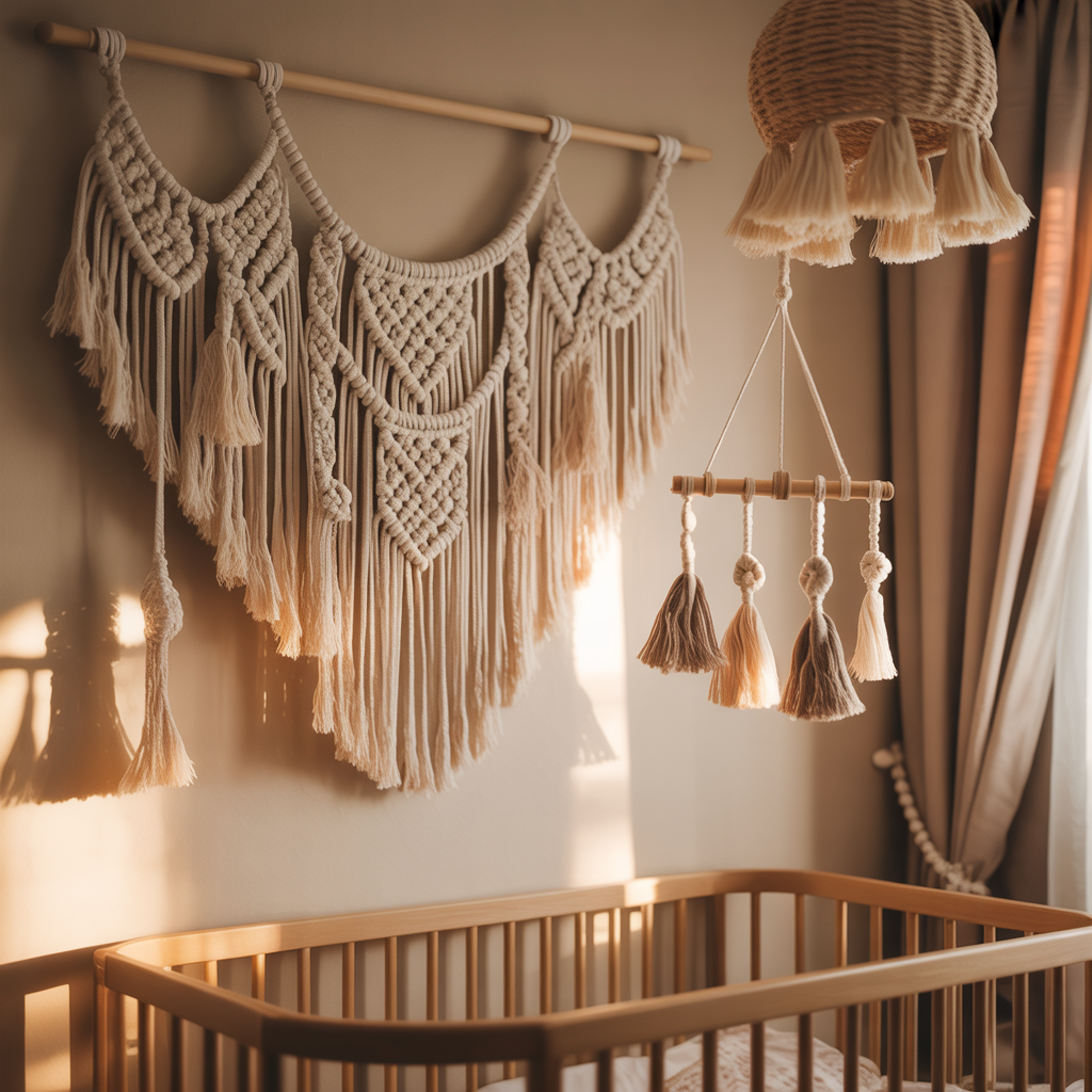 Boy Boho Nursery: 15 Dreamy Ideas for a Serene and Stylish Space 5 Macramé Decor for Handmade Charm