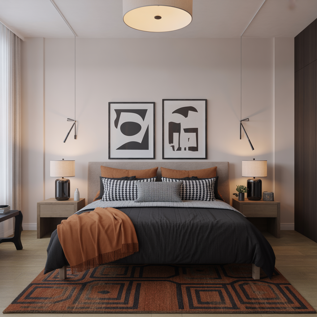 Black and Brown Bedroom: 25 Stunning Ideas for a Sophisticated Space 13 Modern Geometric Designs in Black and Brown