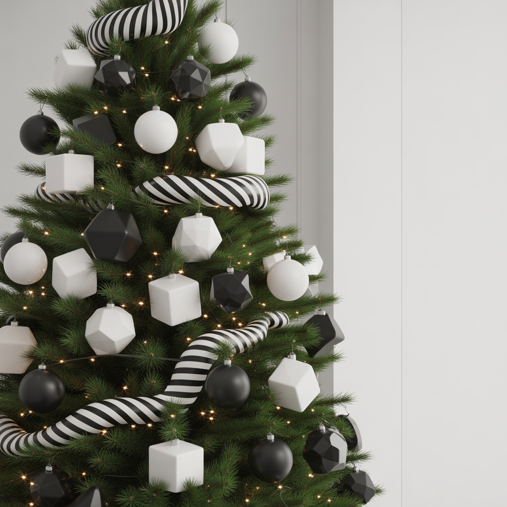 Christmas Tree Color Schemes :15 Beautiful ideas You’ll Want to Try This Year 15 Monochrome Black and White Minimalism