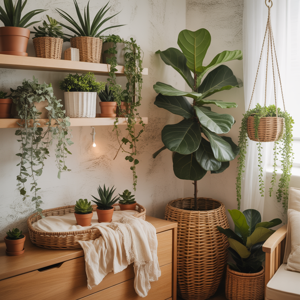 Boy Boho Nursery: 15 Dreamy Ideas for a Serene and Stylish Space 10 Nature-Inspired Greenery