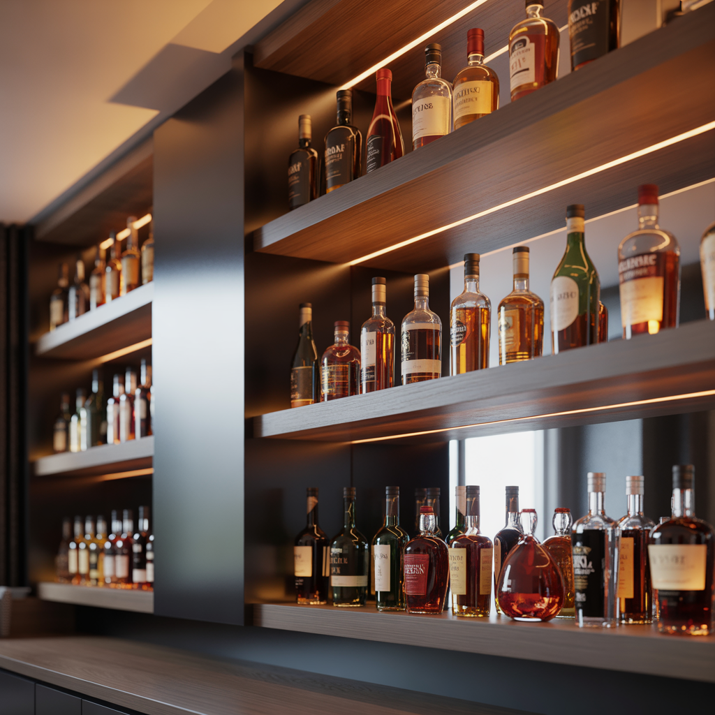 Open Concept Shelving with Integrated Lighting