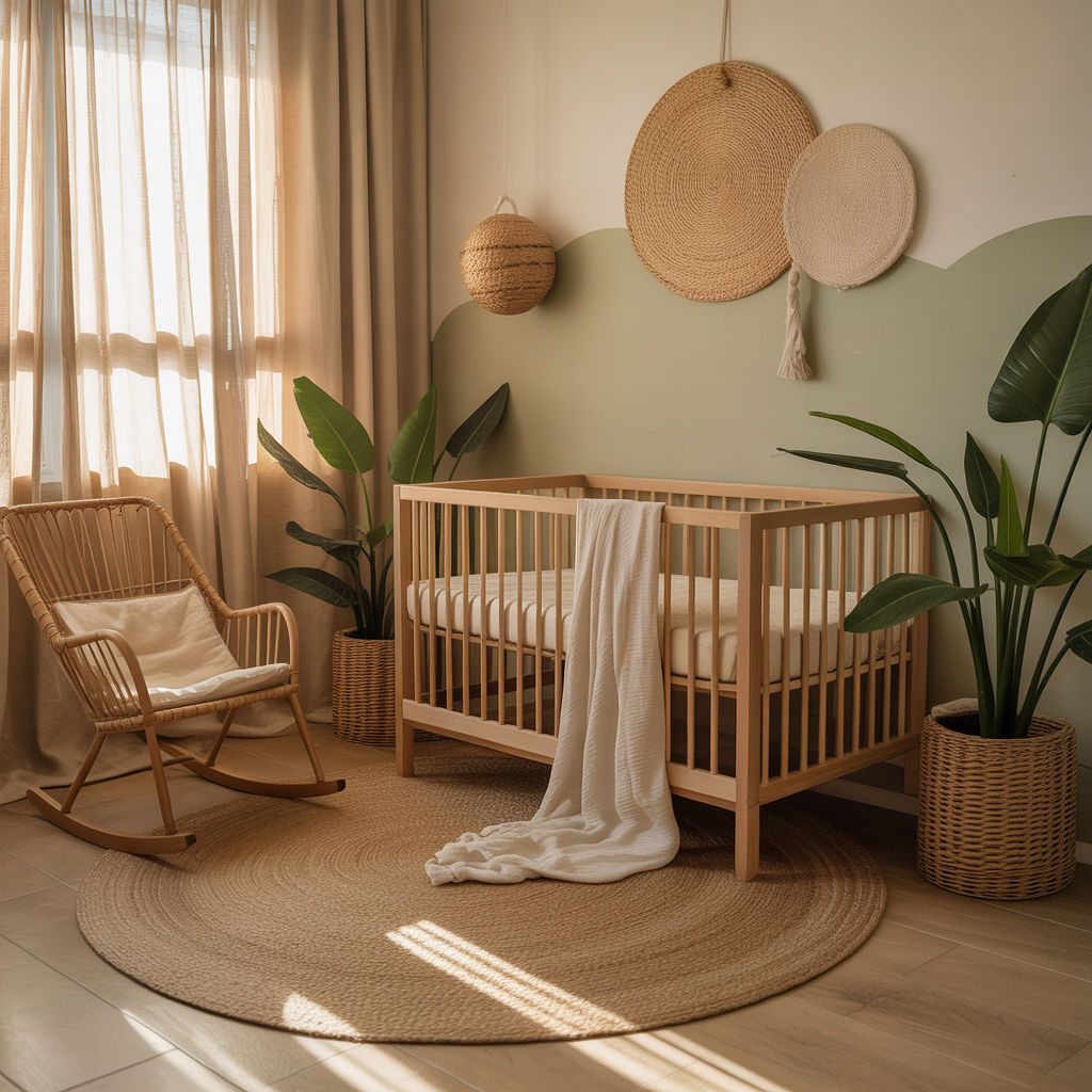 Boy Boho Nursery: 15 Dreamy Ideas for a Serene and Stylish Space 8 Organic Fabrics and Eco-Friendly Materials