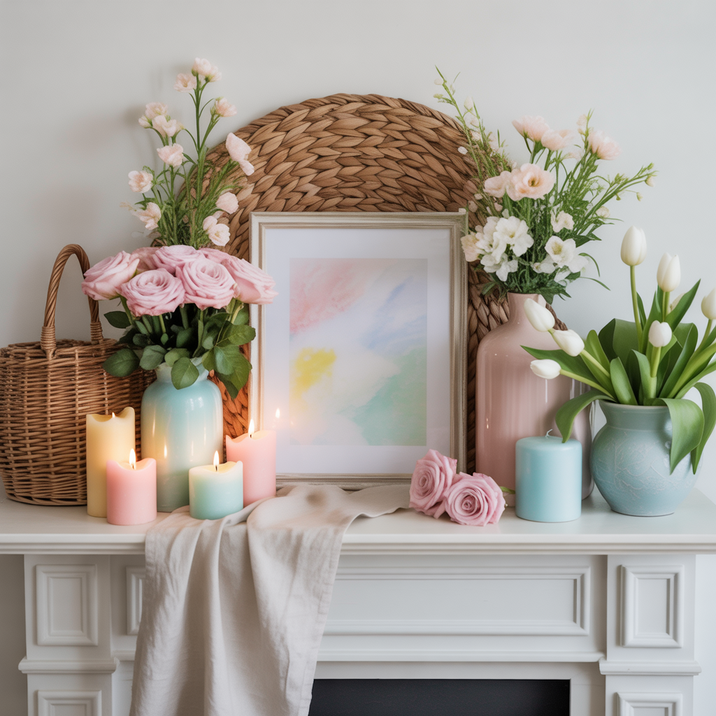 Pastel Perfection Soft and Serene Mantel Styling