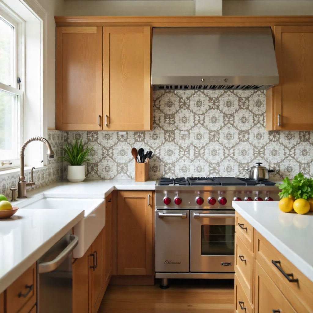 Patterned Tile Backsplash for Bold Personality