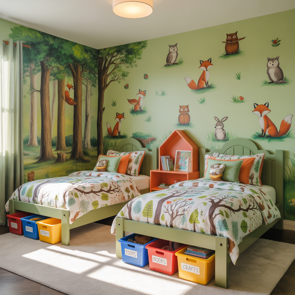 Small Shared Bedroom : 15 Creative Ways to Maximize Space and Style 15 Playful Themes for Kids’ Shared Rooms