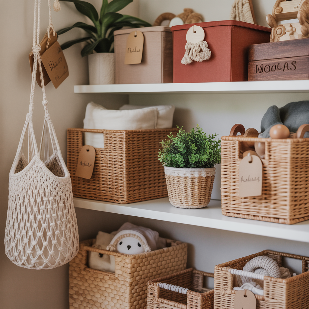 Boy Boho Nursery: 15 Dreamy Ideas for a Serene and Stylish Space 15 Practical Storage with a Boho Twist