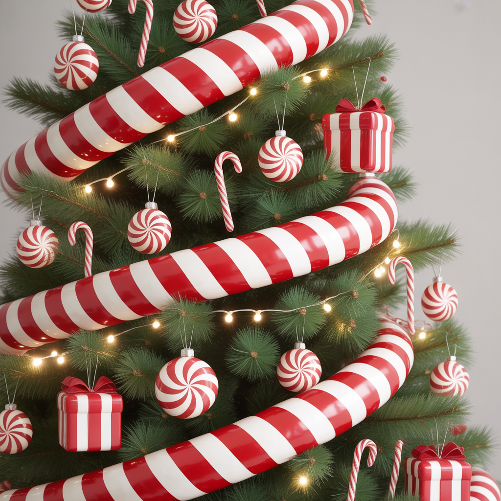 Christmas Tree Color Schemes :15 Beautiful ideas You’ll Want to Try This Year 8 Red and White Peppermint Delight