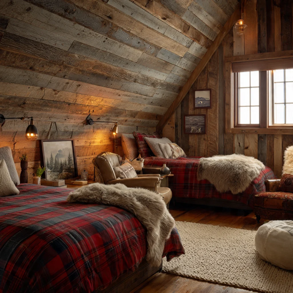 Rustic Cabin-Inspired Attic