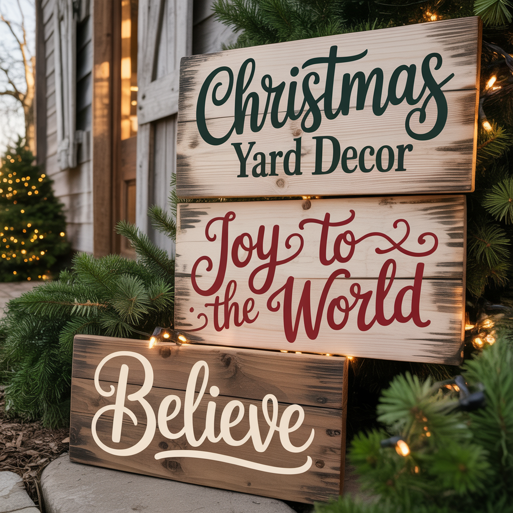 Rustic Wooden Christmas Signs