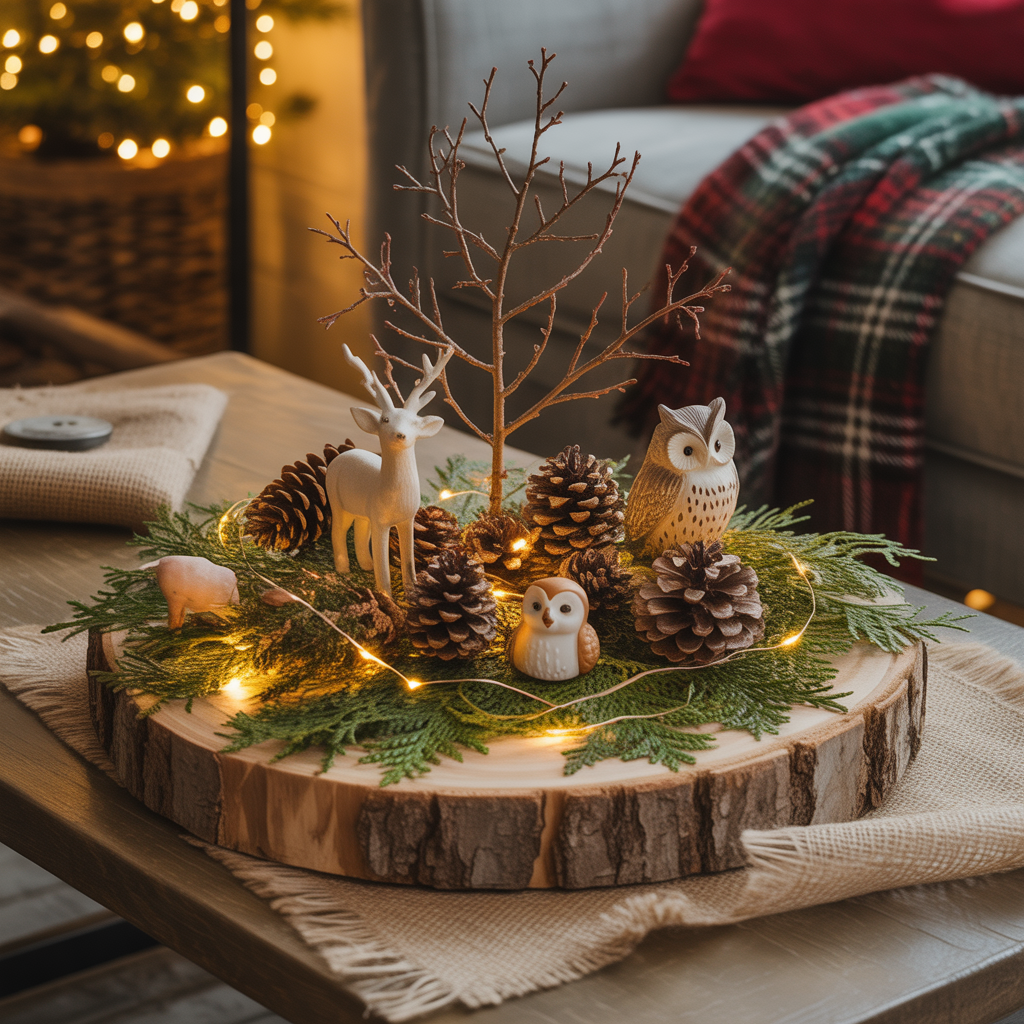 Rustic Woodland Charm Christmas Coffee Table