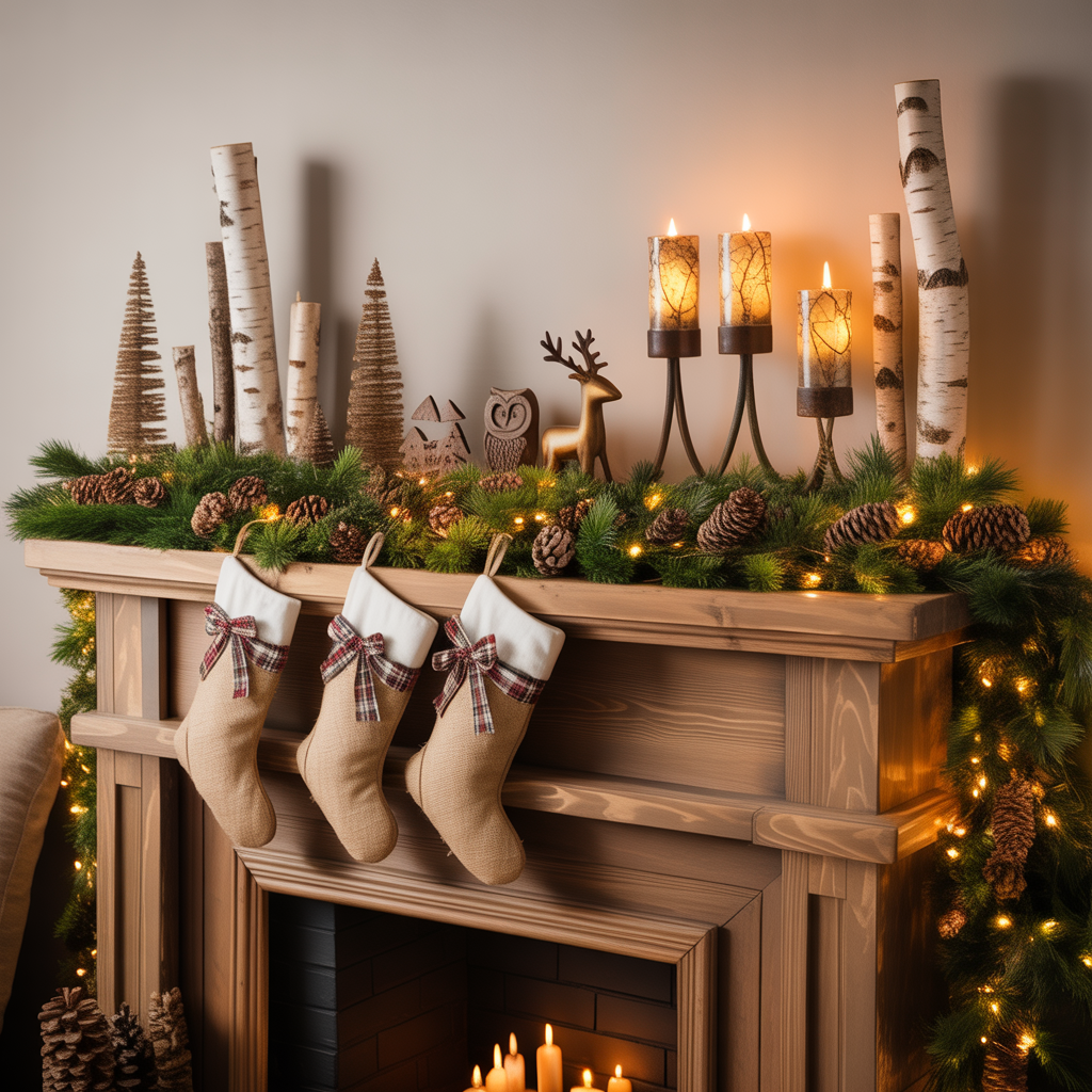 Christmas Mantel: 14 Magical Decorating Ideas to Make Your Fireplace the Star of the Season 1 Rustic Woodland Charm