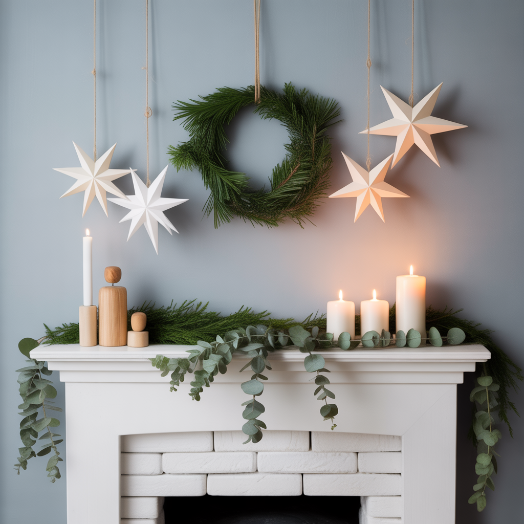 Christmas Mantel: 14 Magical Decorating Ideas to Make Your Fireplace the Star of the Season 5 Scandinavian Simplicity
