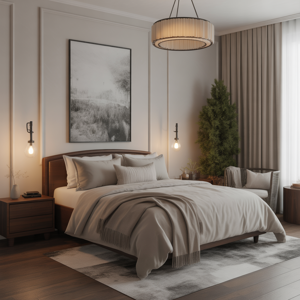 Black and Brown Bedroom: 25 Stunning Ideas for a Sophisticated Space 14 Soft Transitional Style