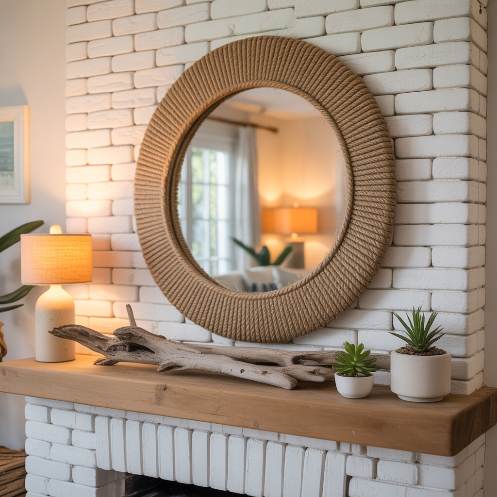 Statement Mirror Above the Mantel