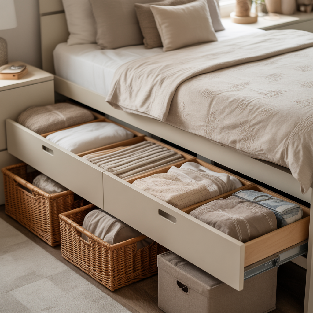 Small Shared Bedroom : 15 Creative Ways to Maximize Space and Style 6 Under-Bed Storage Solutions